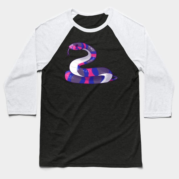 Bisssexual Snake Baseball T-Shirt by candychameleon